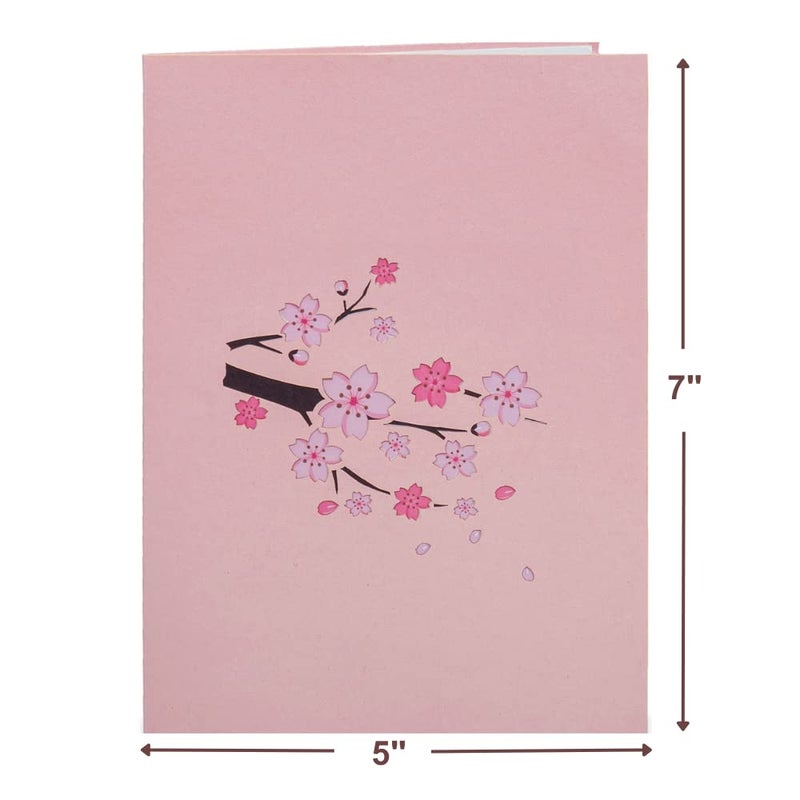 Paper Love 3D Cherry Blossom Valentines Day Pop Up Card, Gift for Valentines Day, Birthday, Wedding, Anniversary, Thank You, Get Well, All Occasion - 5" x 7" Cover - Includes Envelope and Note Tag - Image 2
